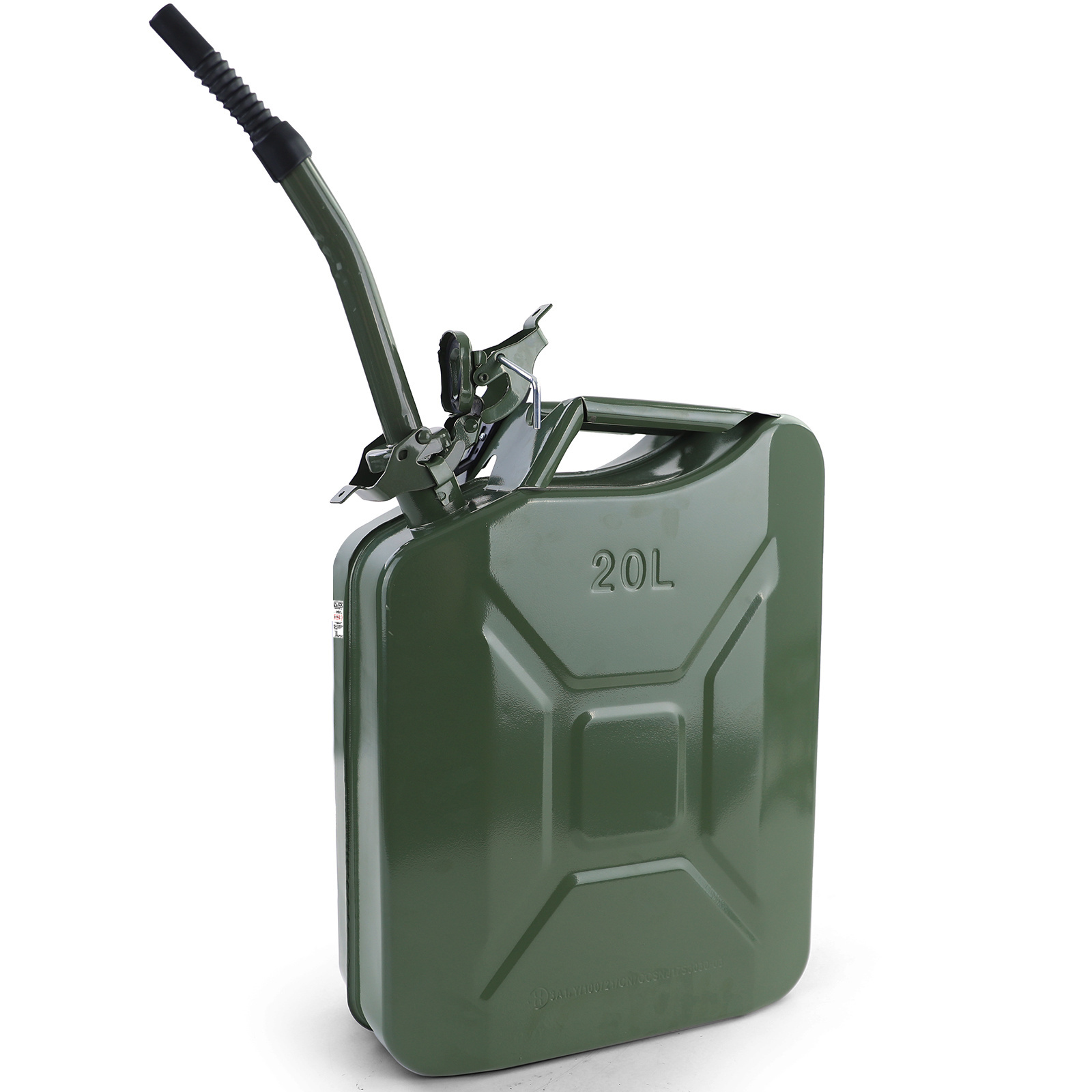 Jerrycan - 20 liter - met vulhals en beugel - metaal - groen