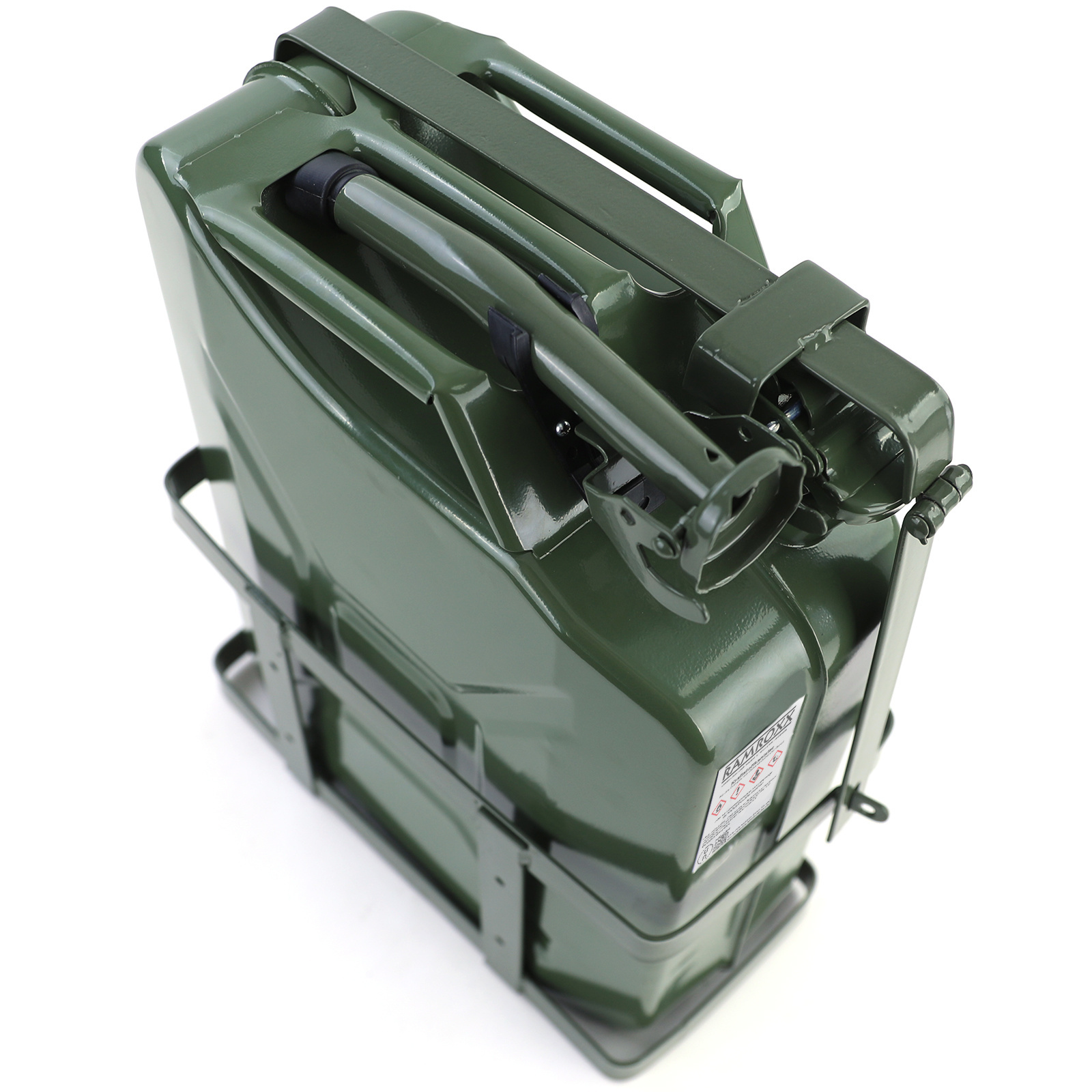 Jerrycan - 20 liter - met vulhals en beugel - metaal - groen