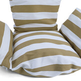 Hangstoel kussen - 2-delig - gestreept - bruin wit