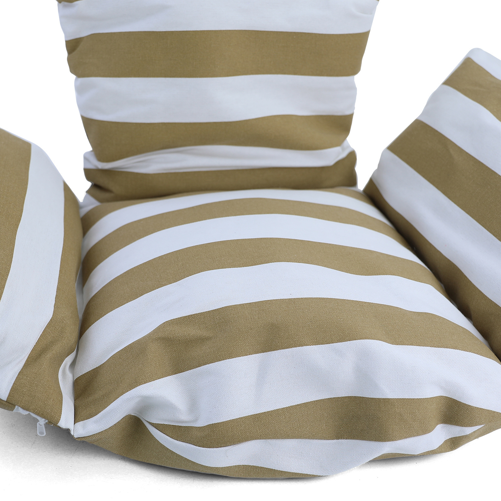 Hangstoel kussen - 2-delig - gestreept - bruin wit