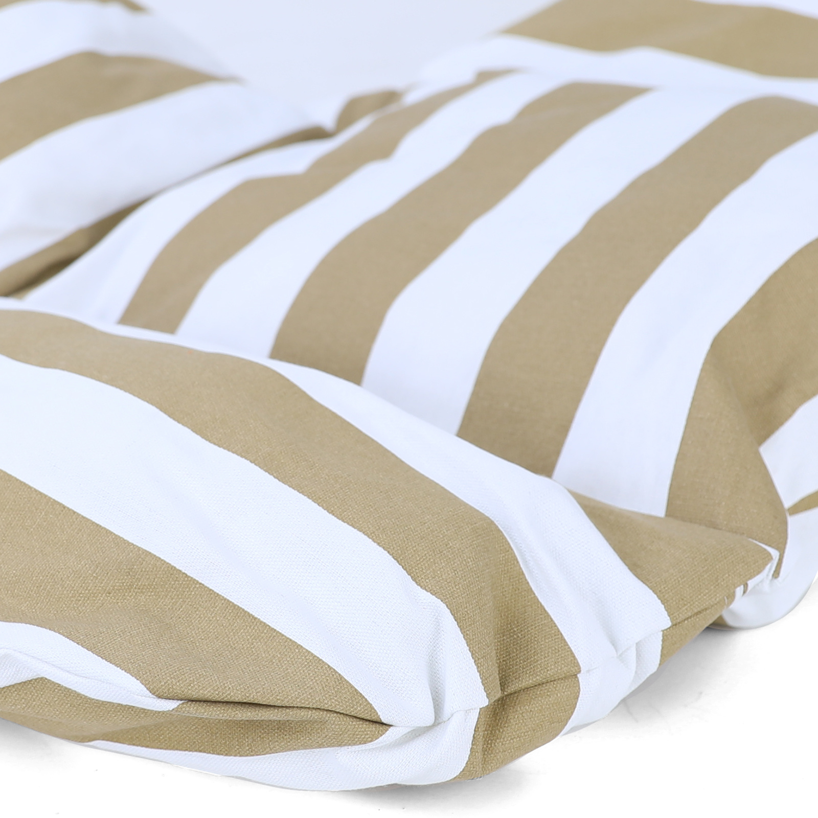 Hangstoel kussen - 2-delig - gestreept - bruin wit