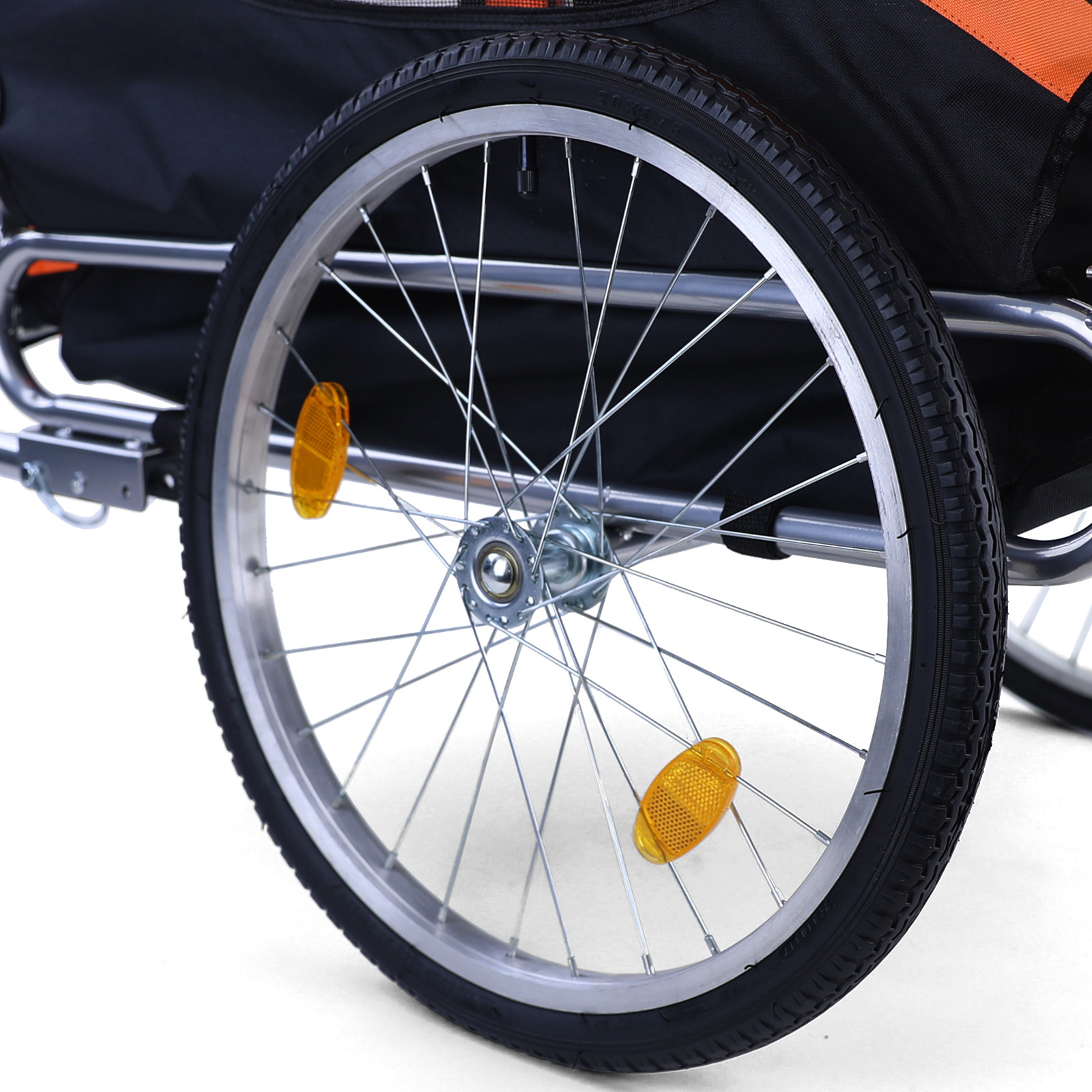 Fietskar hondenkar - opvouwbaar - oranje zwart - max 40 kg