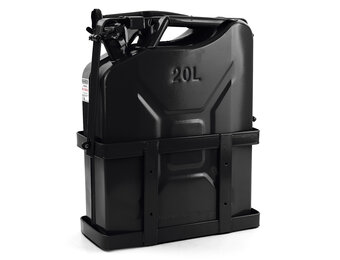 Jerrycan - 20 liter - met schenktuit en beugel - metaal - zwart