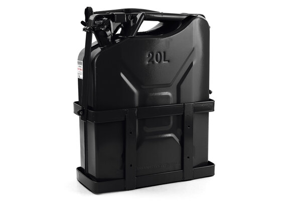 Jerrycan - 20 liter - met schenktuit en beugel - metaal - zwart