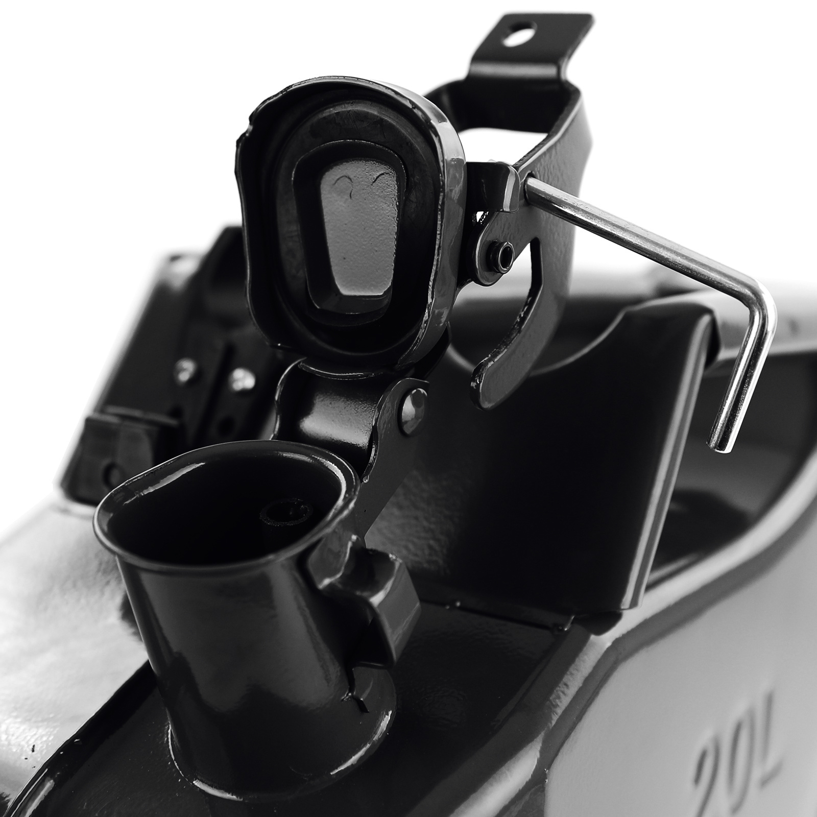 Jerrycan - 20 liter - met schenktuit en beugel - metaal - zwart