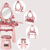 Kaptafel kind - make up tafel met spiegel - 44x24,5x76cm - roze