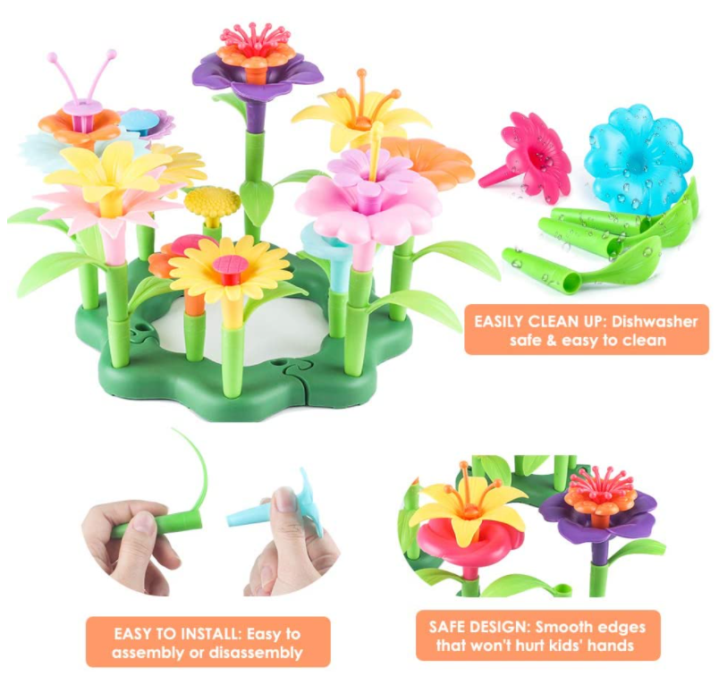 Bloementuin speelset - 64 bloemen - 16 meeldraden - 50 stengels