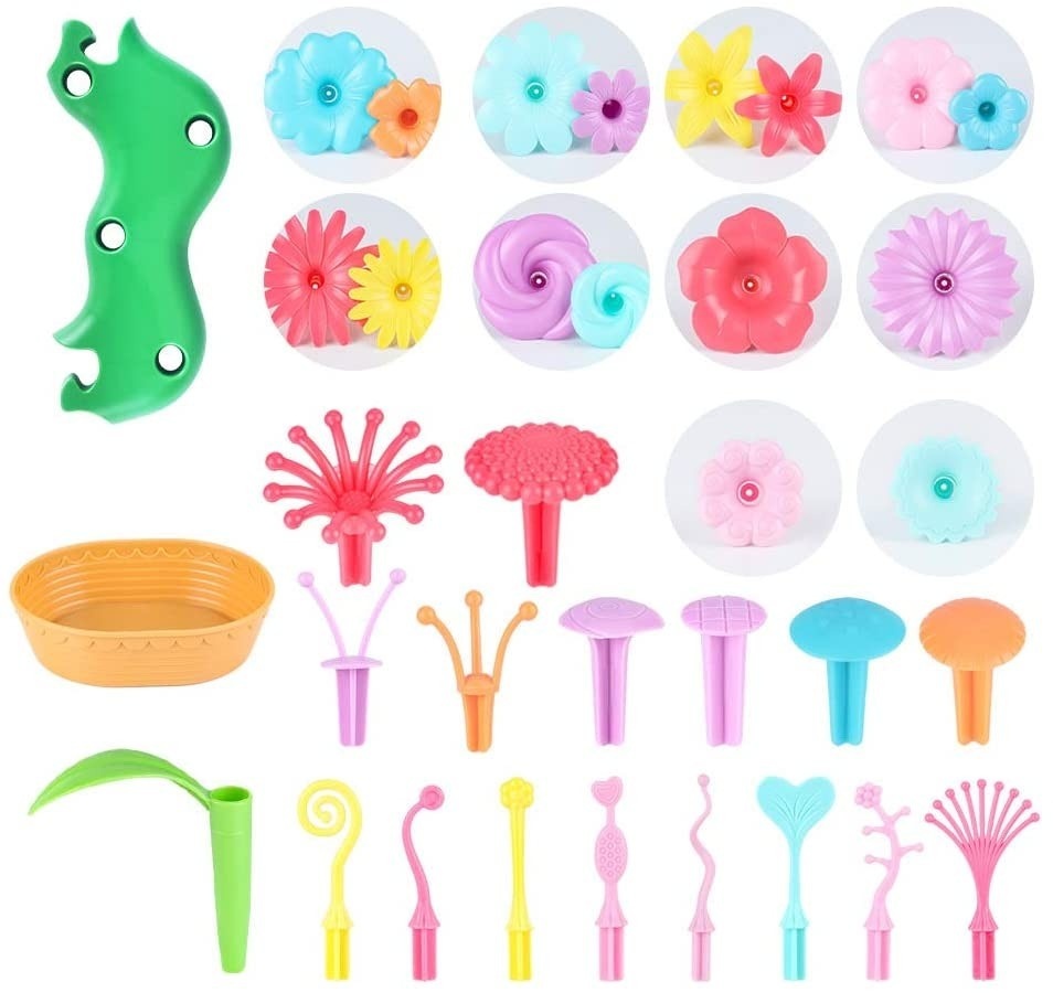 Bloementuin speelset - 64 bloemen - 16 meeldraden - 50 stengels