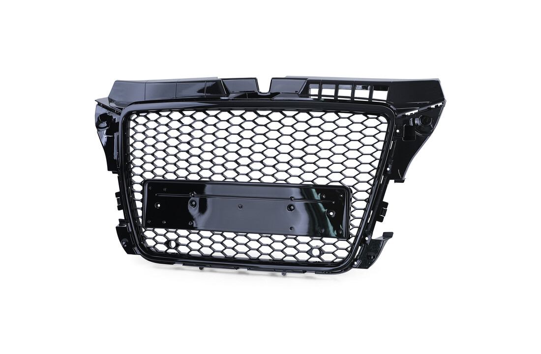 Honingraat grill geschikt voor Audi A3 8P 08-13 - ZWART GLANS - Sportoptiek