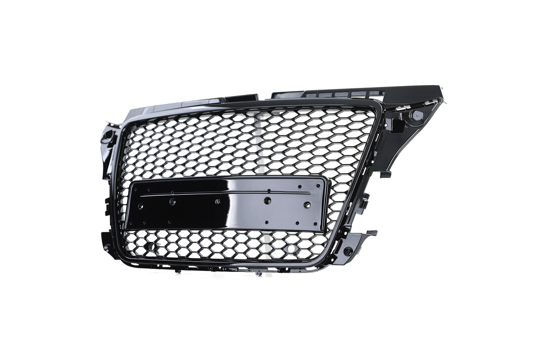 Honingraat grill geschikt voor Audi A3 8P 08-13 - ZWART GLANS - Sportoptiek