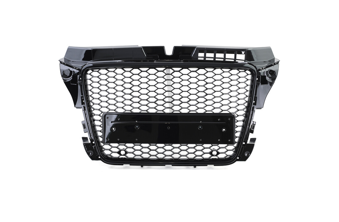 Honingraat grill geschikt voor Audi A3 8P 08-13 - ZWART GLANS - Sportoptiek