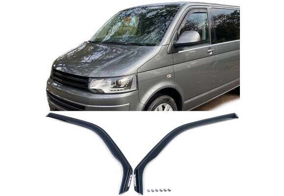 Zijwindschermen voor VW Bus T5/T6 vanaf 04/2003 - Black Smoke
