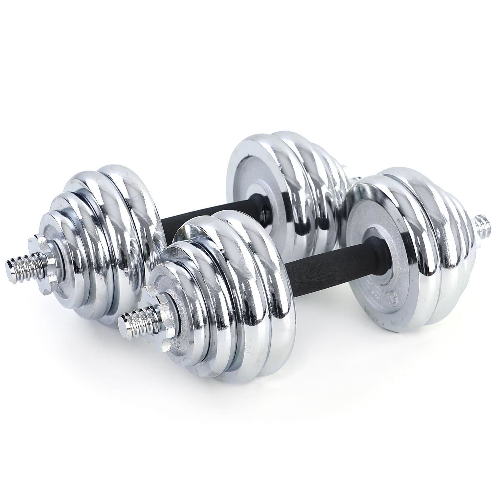 Dumbell set - halterset - 30 kg - chroom - in koffer