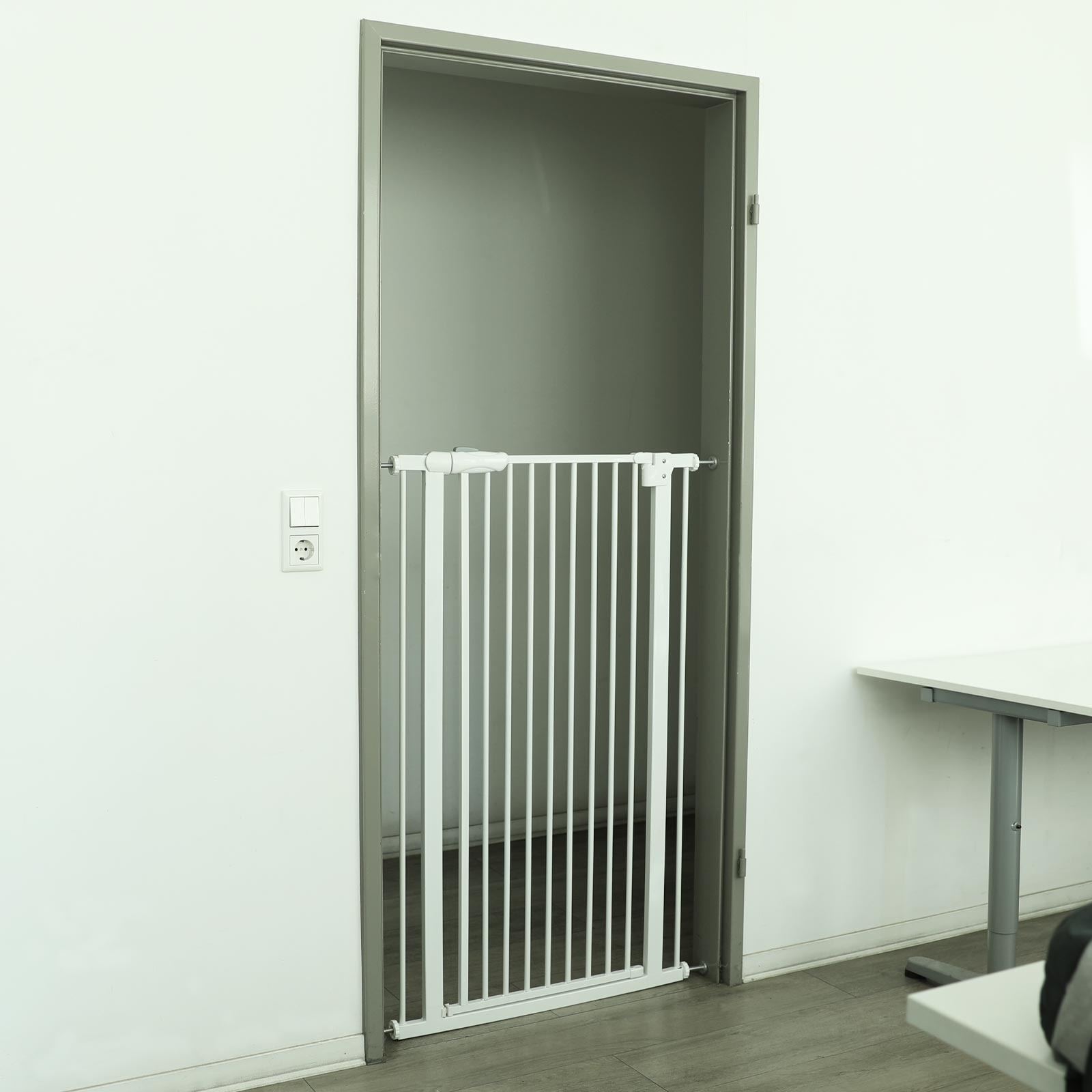 Traphek 72-86cm - verstelbaar - wit - 120cm hoog