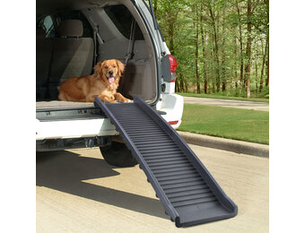 Loopplank hond - opvouwbaar - 155x40cm - 90kg - zwart