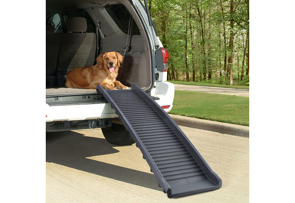 Loopplank hond - opvouwbaar - 155x40cm - 90kg - zwart