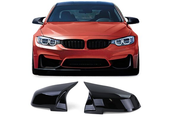 Spiegelkappen geschikt voor BMW F20 F22 F30 F31 F32 F33 F36 E84 I3 - Sport look- Glanzend Zwart