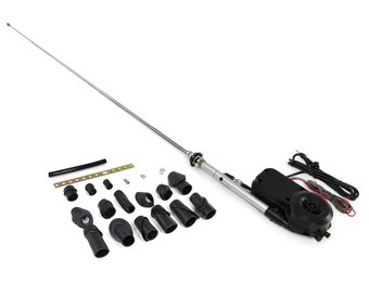 Auto antenne - elektrische antenne - universeel 12V - chroom