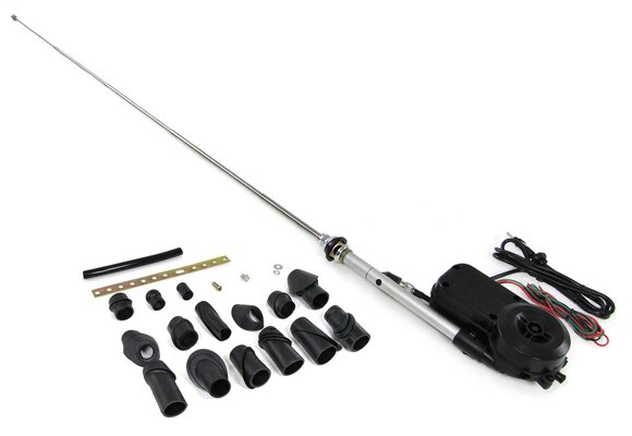 Auto antenne - elektrische antenne - universeel 12V - chroom