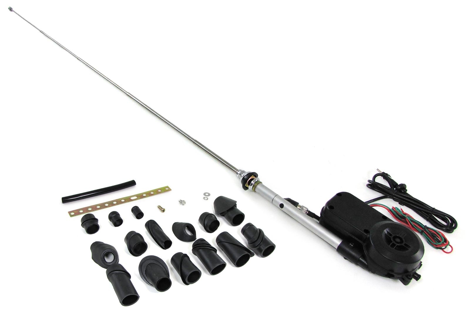 Auto antenne - elektrische antenne - universeel 12V - chroom