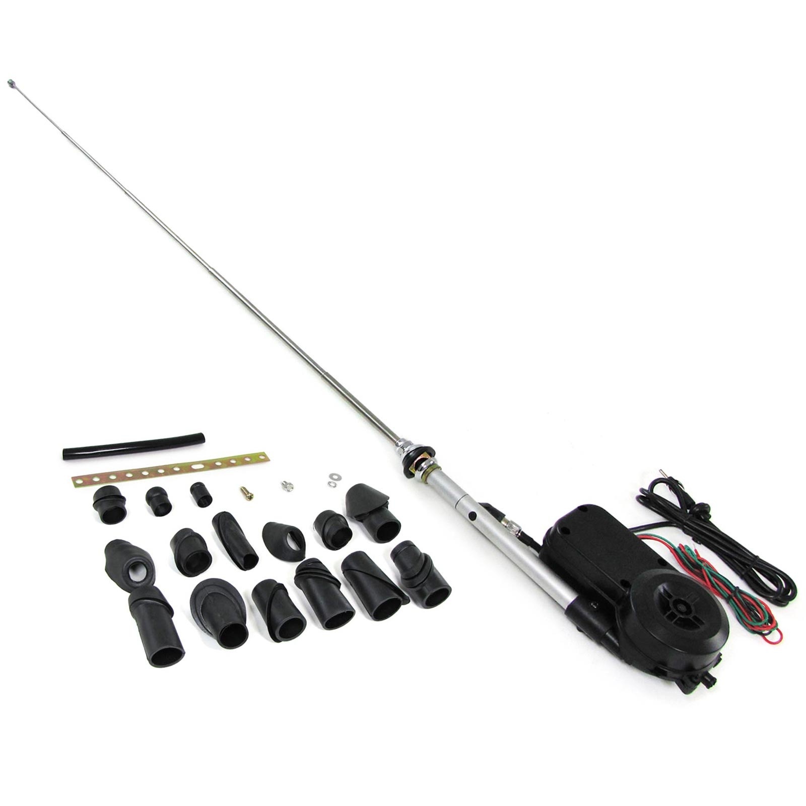 Auto antenne - elektrische antenne - universeel 12V - chroom