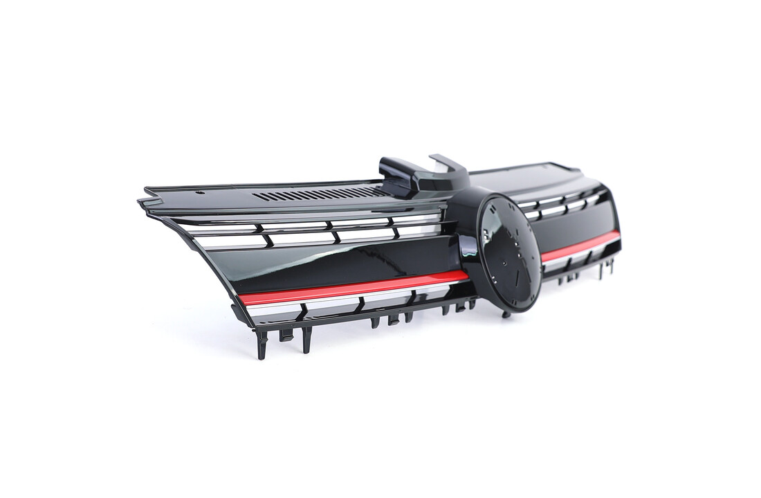 Autogrille geschikt voor VW Golf 7 12-17 - Zwart Rood R Sport Look - Glanzend Zwart