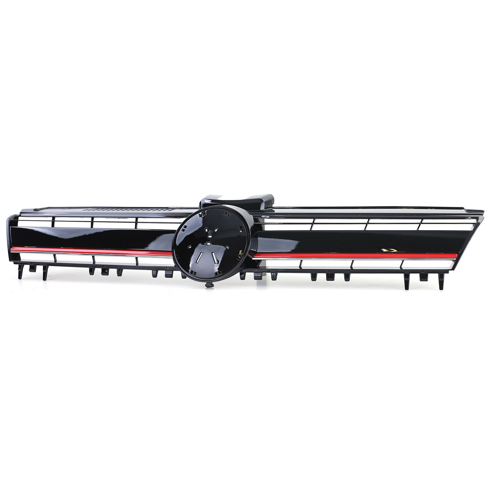 Autogrille geschikt voor VW Golf 7 12-17 - Zwart Rood R Sport Look - Glanzend Zwart