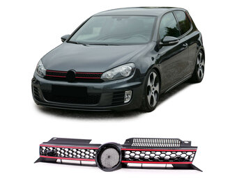 Honingraat grille - VW Golf 6 GTI 08-13 - sportief - zwart rood