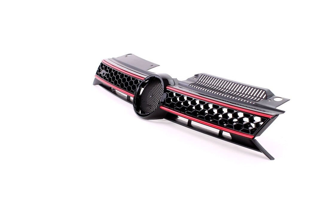 Honingraat grille - geschikt voor VW Golf 6 GTI 08-13 - sportief - zwart rood