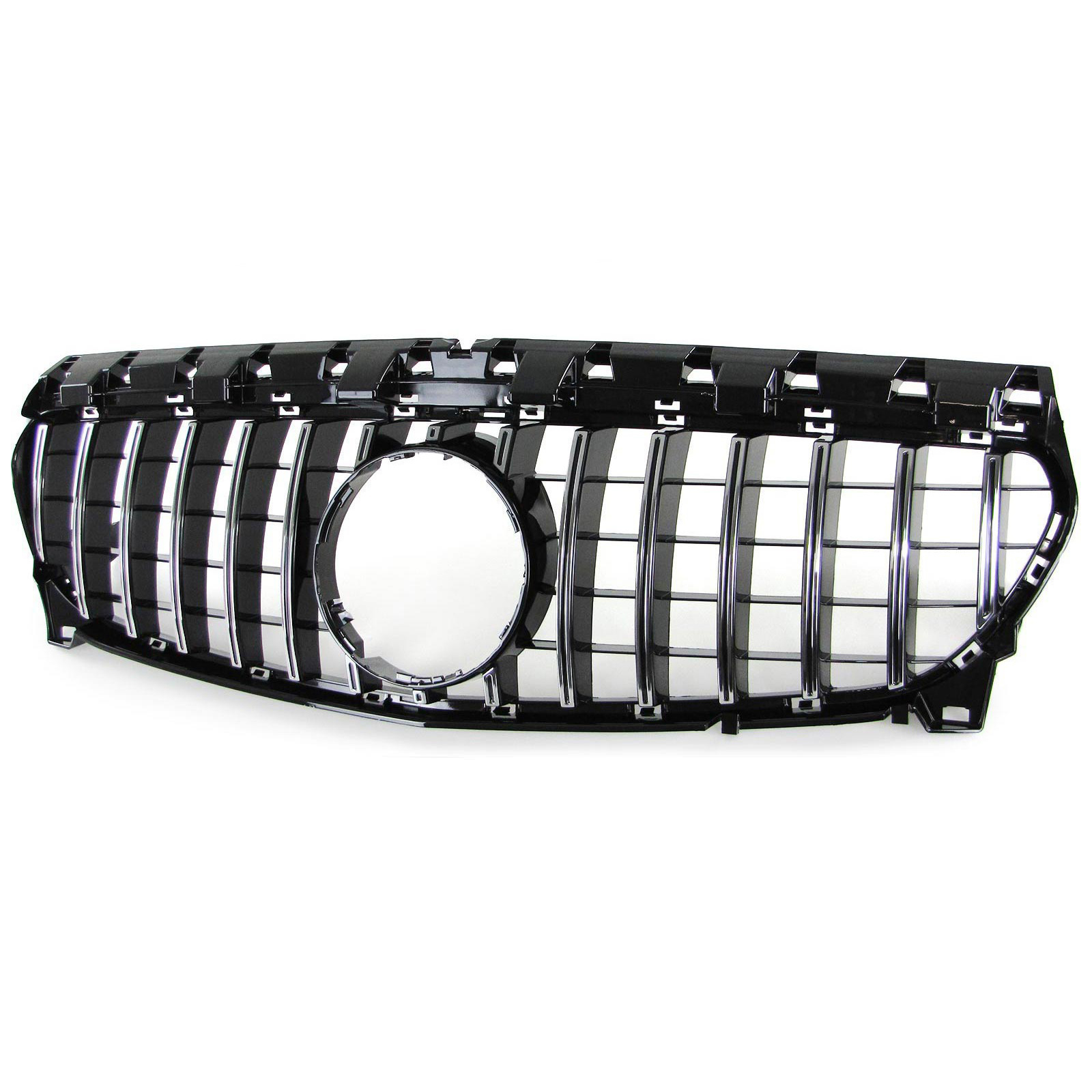 Autogrille - Mercedes CLA C117 W117 16-19 - Sport rooster - GLANS ZWART/CHROOM
