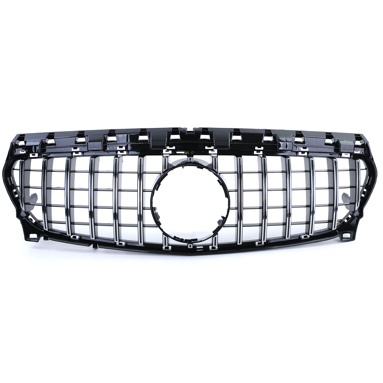 Autogrille - Mercedes CLA C117 W117 16-19 - Sport rooster - GLANS ZWART/CHROOM