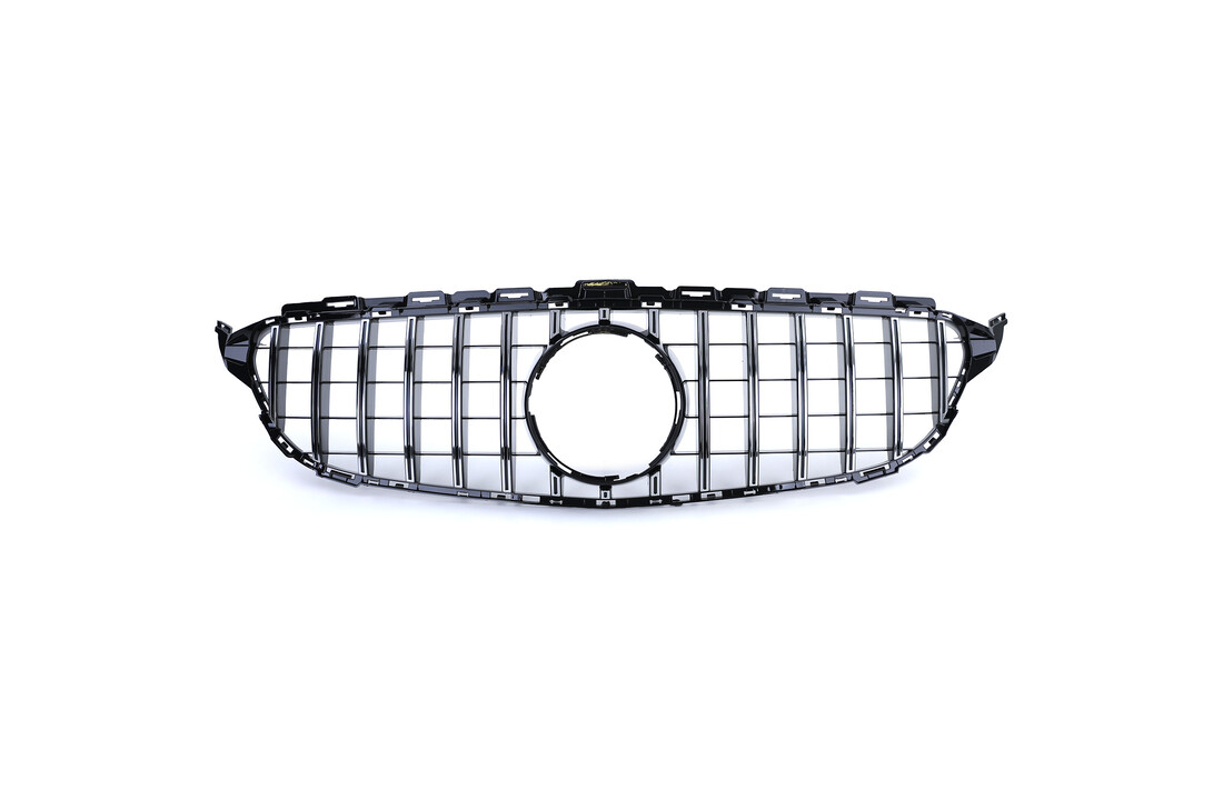 Autogrille - geschikt voor Mercedes C klasse W205 S205 13-18 - zwart chroom