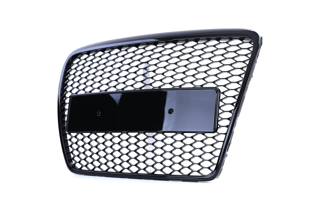 Honingraat grill - geschikt voor Audi A6 C6 4F 2008-2011 sedan/avant - glanzend zwart