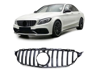 Grille - Mercedes C-klasse W205 vanaf 2014 - sport look - glanzend zwart