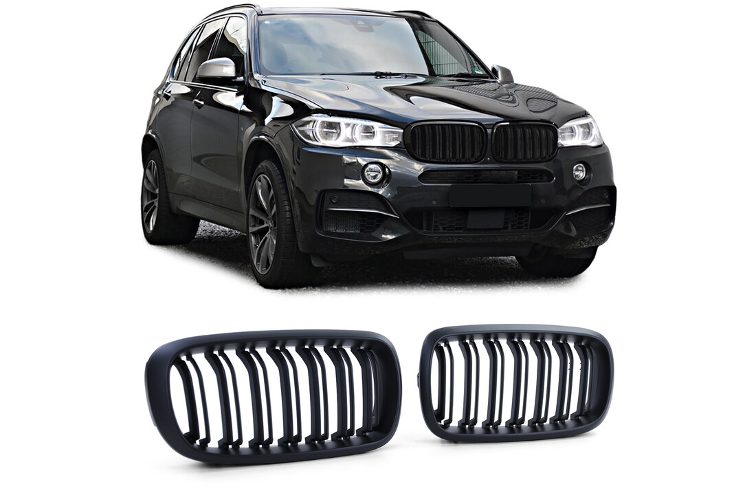 Grille nieren geschikt voor BMW X5 F15 X6 F16 - sport look - mat zwart