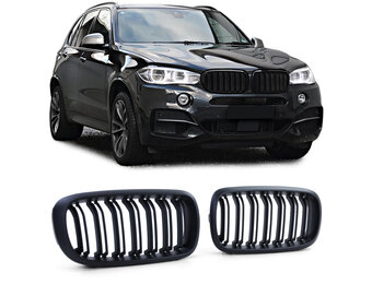 Grille nieren - BMW X5 F15 X6 F16 - sport look - mat zwart
