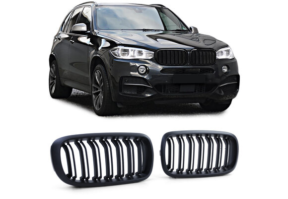 Grille nieren - BMW X5 F15 X6 F16 - sport look - mat zwart