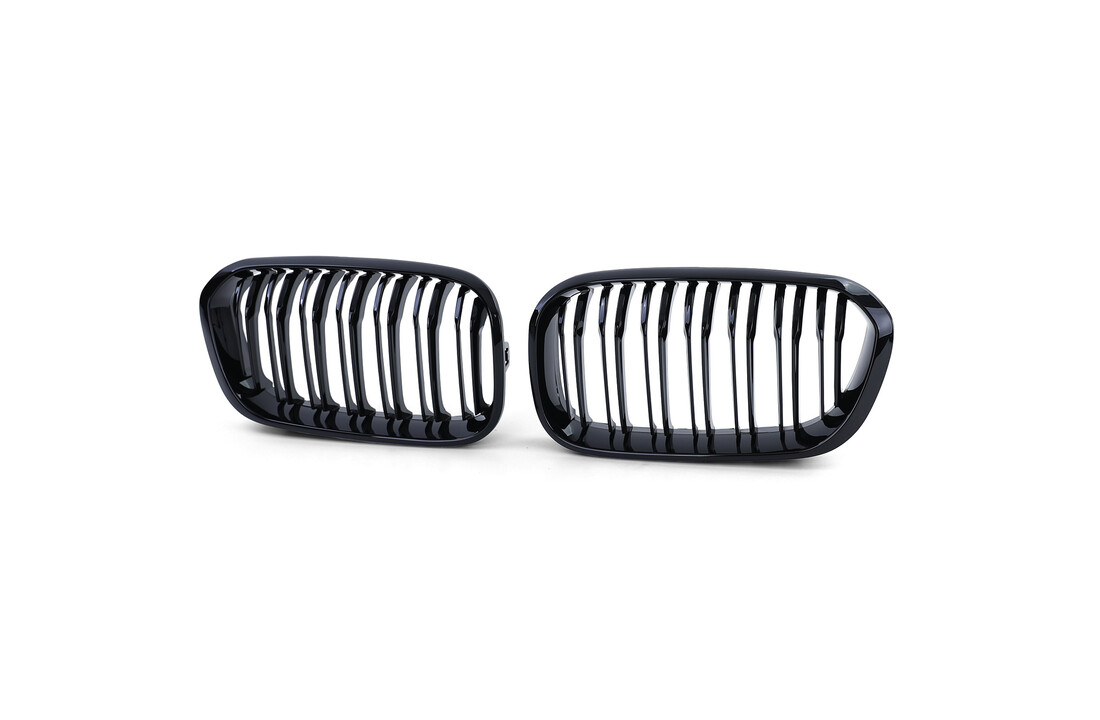 Sportgrille - BMW 1 Serie F20 F21 2015-2019 - dubbele stang - zwart glans