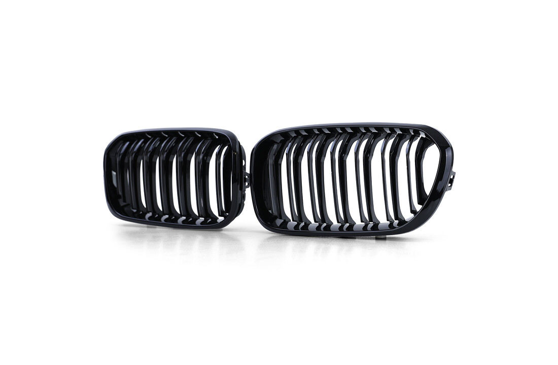 Sportgrille - BMW 1 Serie F20 F21 2015-2019 - dubbele stang - zwart glans