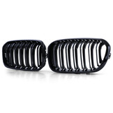 Sportgrille geschikt voor BMW 1 Serie F20 F21 2015-2019 - dubbele stang - zwart glans