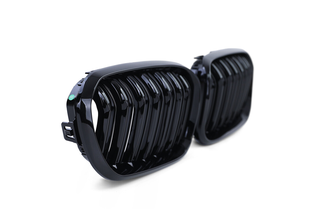 Sportgrille geschikt voor BMW 1 Serie F20 F21 2015-2019 - dubbele stang - zwart glans