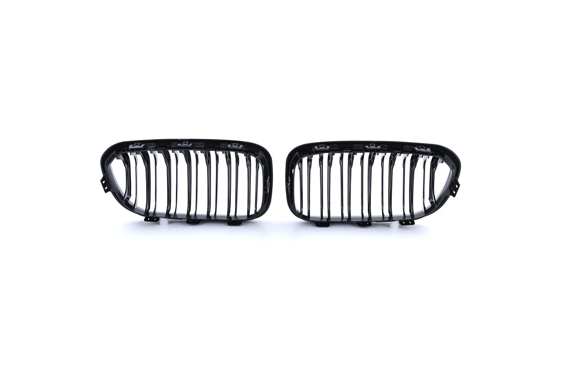 Sportgrille geschikt voor BMW 1 Serie F20 F21 2015-2019 - dubbele stang - zwart glans
