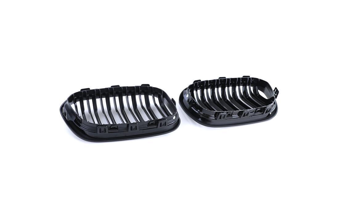 Sportgrille - BMW 1 Serie F20 F21 2015-2019 - dubbele stang - zwart glans