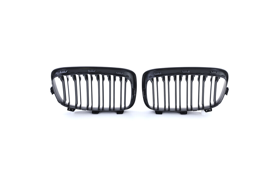 Grille nieren - geschikt voor BMW 1 serie F20 F21 2010-2014 - dubbele stang - mat zwart