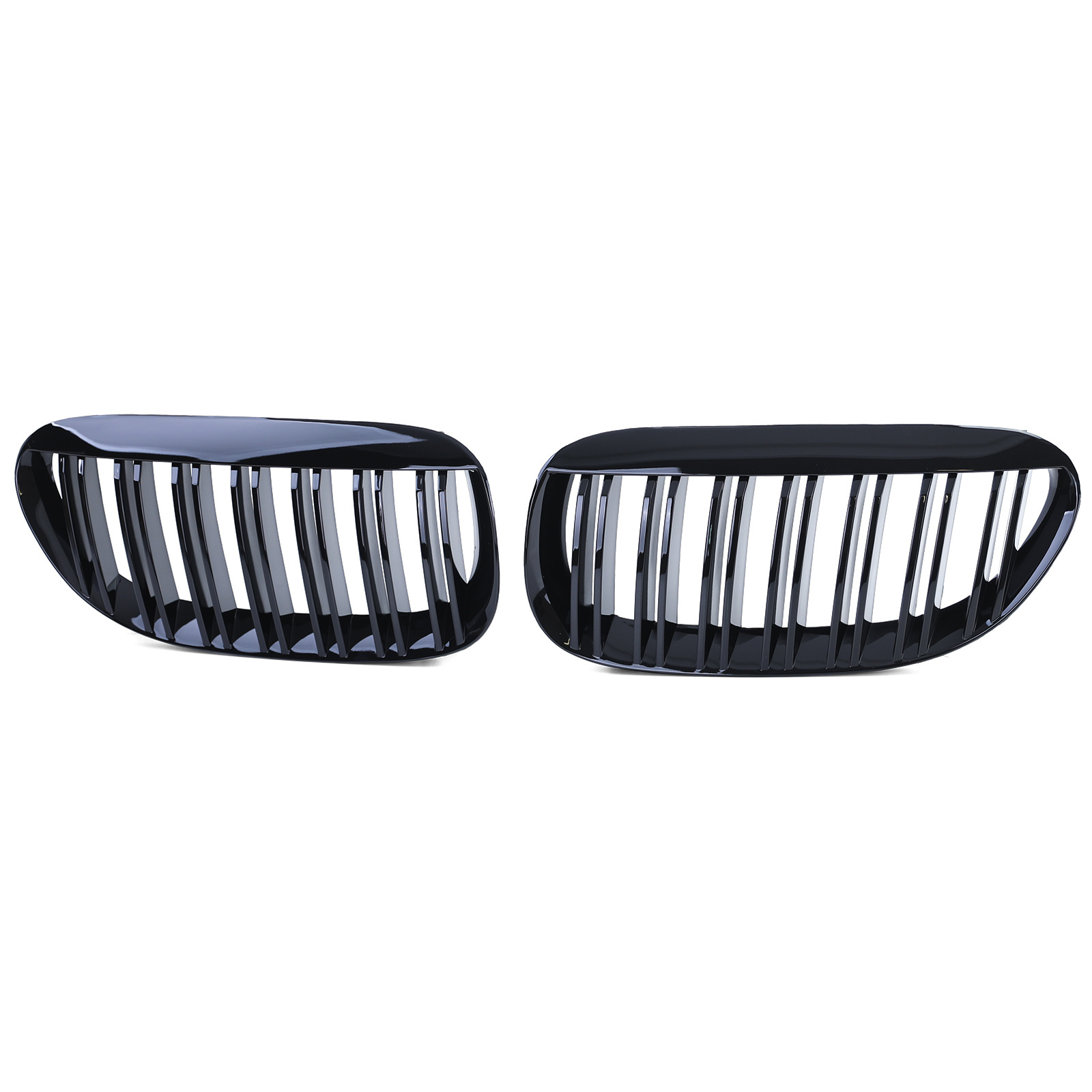 Autogrille geschikt voor BMW 6 Serie E63 E64 2004-2010 - dubbele spijl - zwart glans