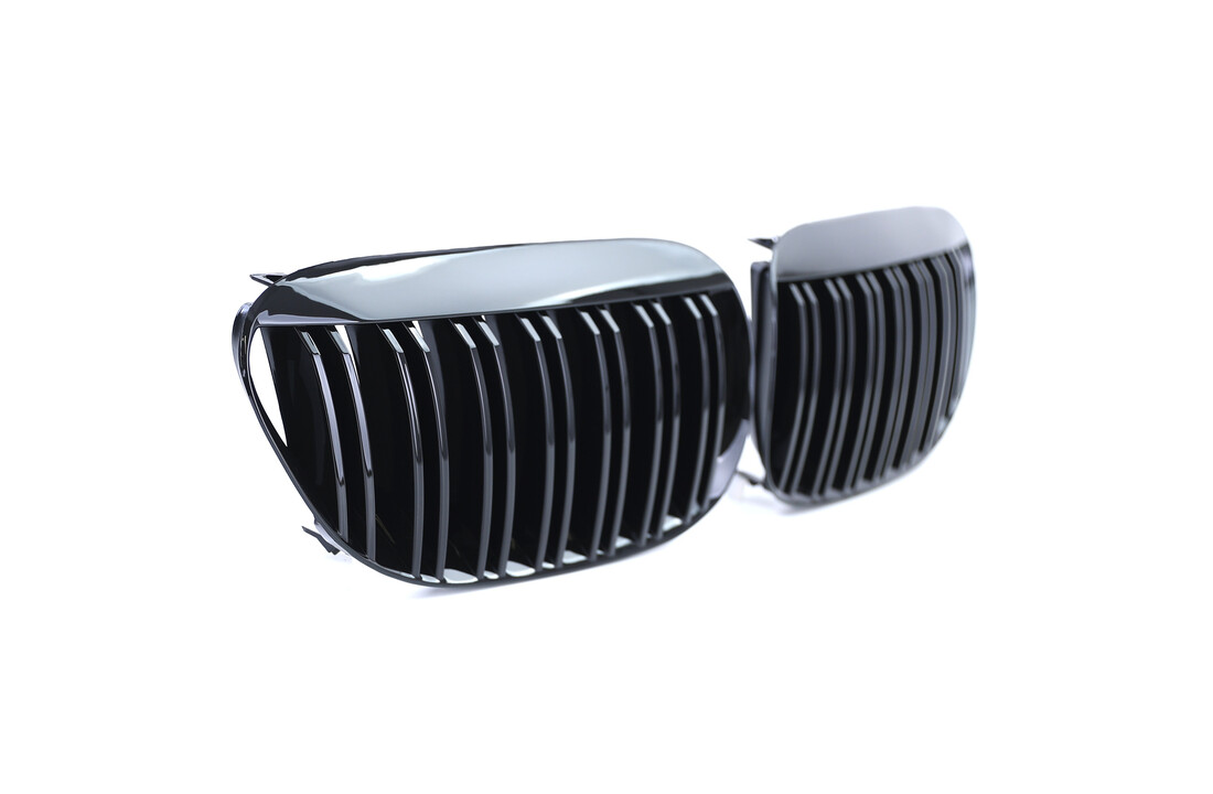 Autogrille geschikt voor BMW 6 Serie E63 E64 2004-2010 - dubbele spijl - zwart glans