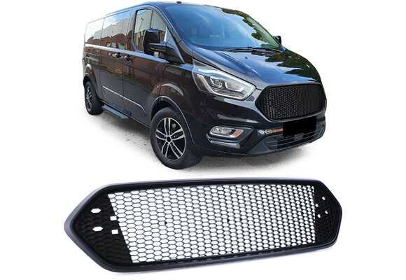 Honingraat grill geschikt voor Ford transit custom vanaf 2018 - sport zwart