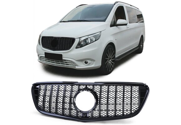 Autogrille - Mercedes Vito W447 14-19 - zwart glanzend