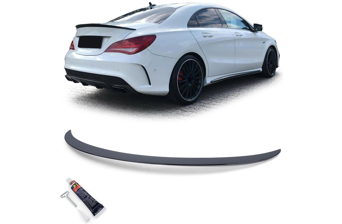 Achterspoiler lip geschikt voor Mercedes CLA C117 2013-2019 - zwart