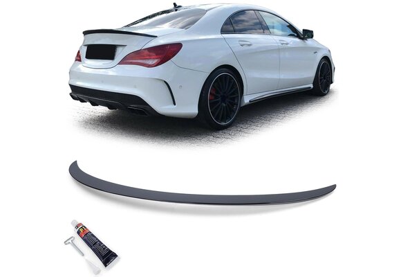 Achterspoiler lip geschikt voor Mercedes CLA C117 2013-2019 - zwart